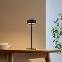 Black wireless LED table lamp with rechargeable battery IP54 - Vanyel