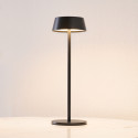 Black wireless LED table lamp with rechargeable battery IP54 - Vanyel