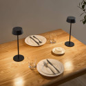 Black wireless LED table lamp with rechargeable battery IP54 - Vanyel