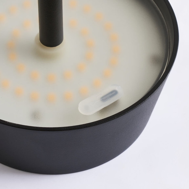 Black wireless LED table lamp with rechargeable...