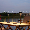 Black wireless LED table lamp with rechargeable battery IP54 - Vanyel