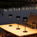 Black wireless LED table lamp with rechargeable battery IP54 - Vanyel