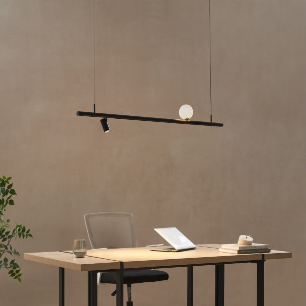 Minimalist black LED pendant - Lyne