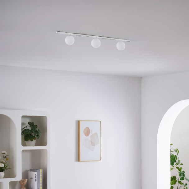 Glass spotlight on white track - Lyne