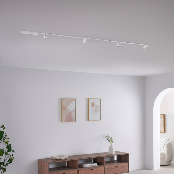 White magnetic ceiling track 3 m LED spots and profiles 40W - Lyne