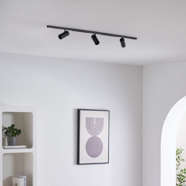 Adjustable black track spots - Lyne