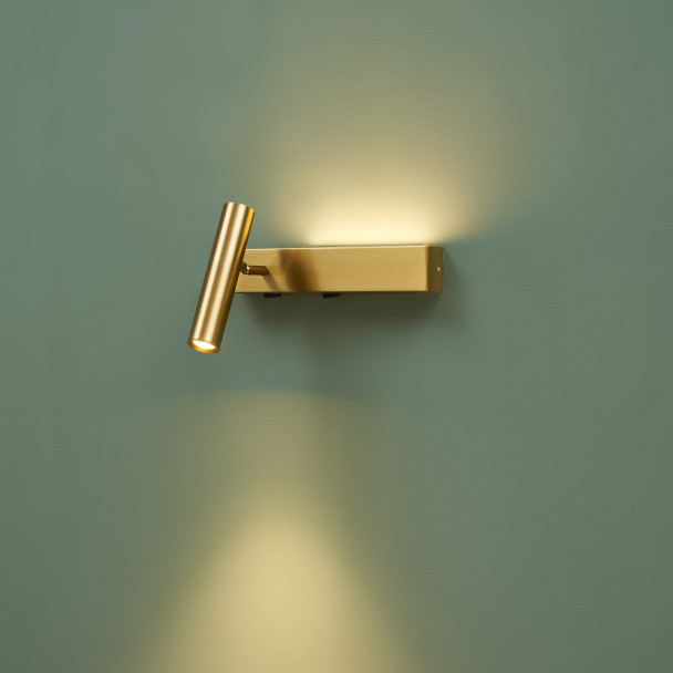 Brass bedroom reading wall light | Lodvi