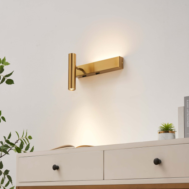 Pack of two brass bedroom wall lamps | Lodvi