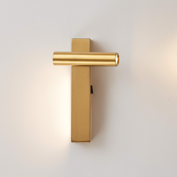 Two designer brass wall lights for adult bedroom | Lodvi