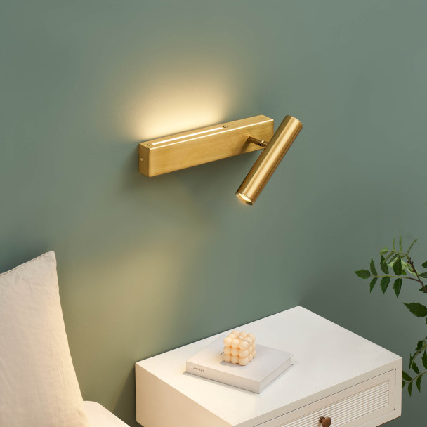 Two brass LED wall lamps | Lodvi