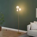 Golden floor lamp with three glass spheres 150 cm - Melinda