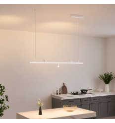 Magnetic white pendant light with 3 spotlights and 2 LED... 2