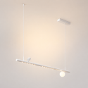 White magnetic pendant system 1 spotlight 2 profiles and 1 glass globe LED 22W - Lyne
