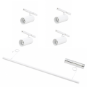 White pendant light with magnetic system and 4 white LED spotlights - Lyne