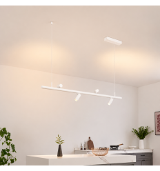 White pendant light with magnetic system and 4 white LED...