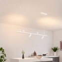 White pendant light with magnetic system and 4 white LED spotlights - Lyne