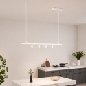 White pendant light with magnetic system and 4 white LED spotlights - Lyne