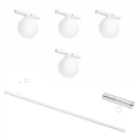 White pendant light with magnetic system and 4 LED glass globes 12W - Lyne