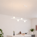 White pendant light with magnetic system and 4 LED glass globes 12W - Lyne
