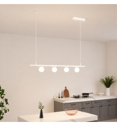 White pendant light with magnetic system and 4 LED glass... 2