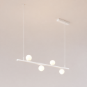 White pendant light with magnetic system and 4 LED glass globes 12W - Lyne