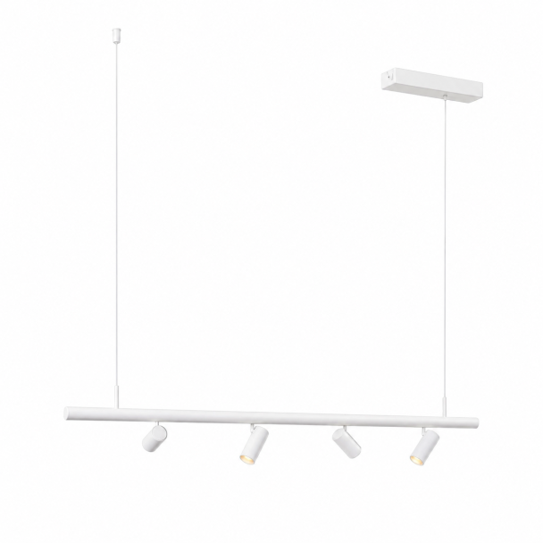 White pendant light with magnetic system and 4...