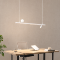 White magnetic pendant system 1 spotlight 2 profiles and 1 glass globe LED 22W - Lyne