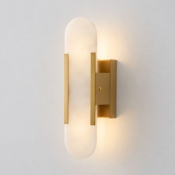 Chic golden metal marble wall lamp - Enola