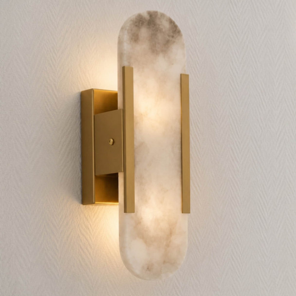 Chic golden metal marble wall lamp - Enola