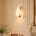 White and wood wall light with warm and soft ambiance - Dolzo