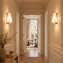 White and wood wall light with warm and soft ambiance - Dolzo