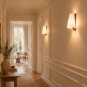 White and wood wall light with warm and soft ambiance - Dolzo