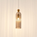 Gold pendant with smoked fluted glass - Leonora