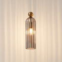 Gold pendant with smoked fluted glass - Leonora