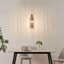 Gold pendant with smoked fluted glass - Leonora