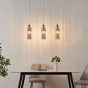 Gold pendant with smoked fluted glass - Leonora