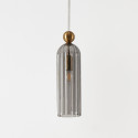 Gold pendant with smoked fluted glass - Leonora