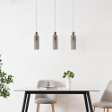 Gold pendant with smoked fluted glass - Leonora