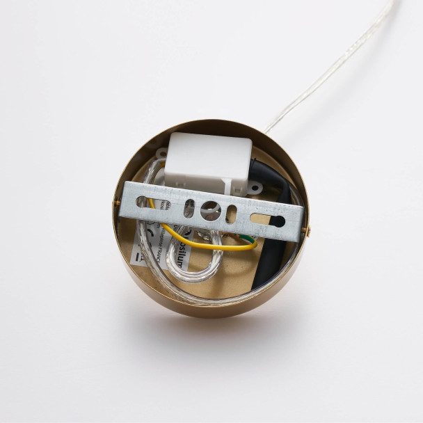 Gold pendant with smoked fluted glass - Leonora