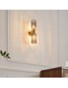 Large double wall light with textured smoked glass - Leonora