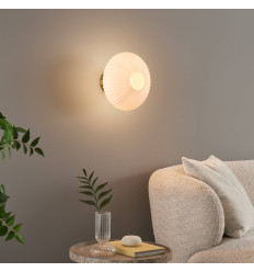 Wall light or spot with ribbed opal glass - Ambrine