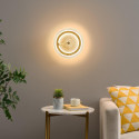 Gold LED wall light with clear glass disc - Alma