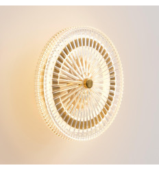 Gold LED wall light with clear glass disc - Alma 2