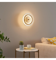 Gold LED wall light with clear glass disc - Alma