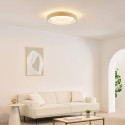 Dimmable round beige ribbed LED ceiling light 50 cm - Facciotto