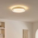 Dimmable round beige ribbed LED ceiling light 50 cm - Facciotto