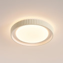 Dimmable round beige ribbed LED ceiling light 50 cm - Facciotto