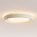 Dimmable round beige ribbed LED ceiling light 50 cm - Facciotto
