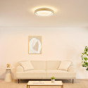 Dimmable round beige ribbed LED ceiling light 50 cm - Facciotto