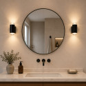 Black designer outdoor wall light with dual light beam IP65 - Volta
